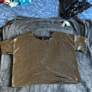 Gold & Black shimmer H&M top